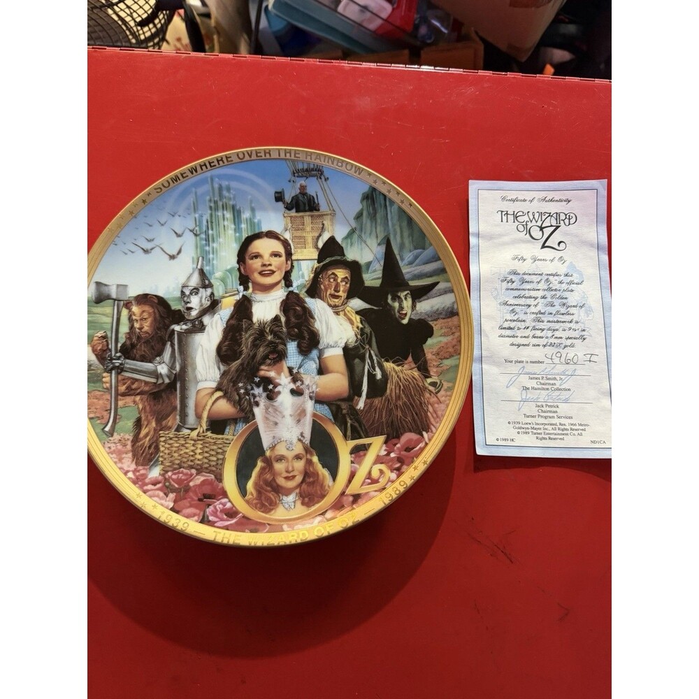 Wizard of Oz Fifty Years of Oz 1989 Hamilton 23K Gold Plate w/ COA Vintage
